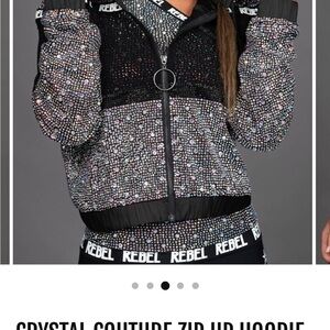 Rebel Black Crystal Bomber Jacket